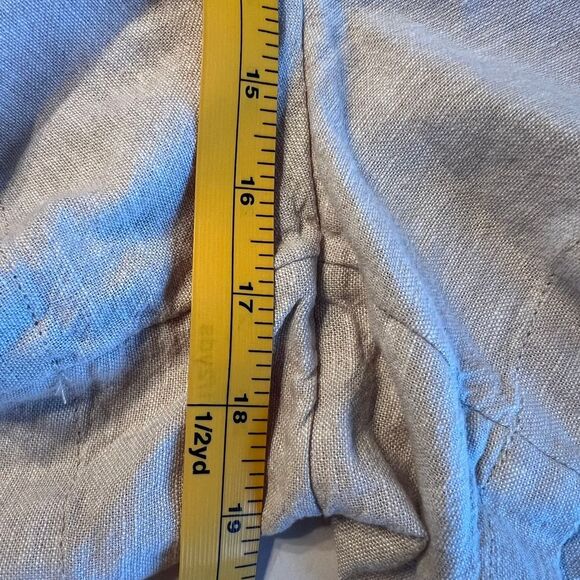 Sonoma Linen‎ Blend High Waist Shorts Womens 2X Creamy Tan Elastic Waist Pockets - Picture 9 of 9